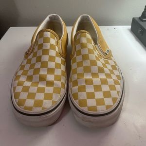 Yellow and white checkered vans